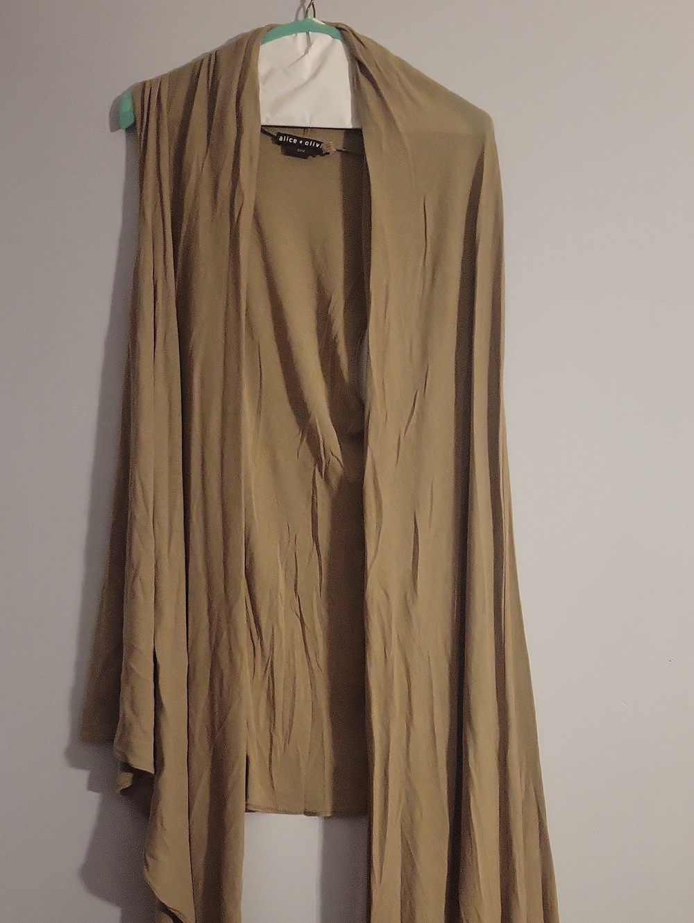 Alice + Olivia Olive Green Draped Wrap Scarf